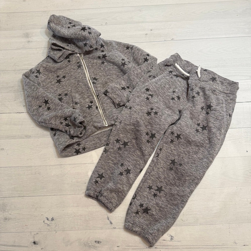 Rockets of Awesome toddler Grey Star‎ grey zip up hoodie and sweatpants size 3